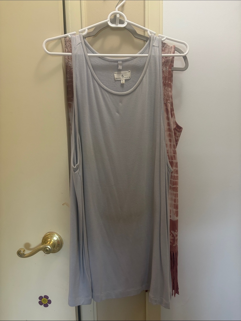 Lou & Grey Light Gray Sleeveless Tank with Side Pockets